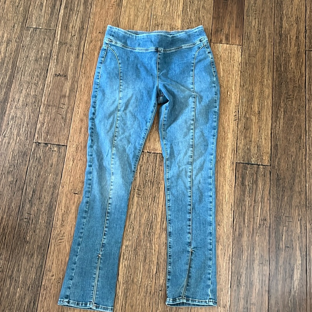 Free people double Dutch pull on slit skinny jeans